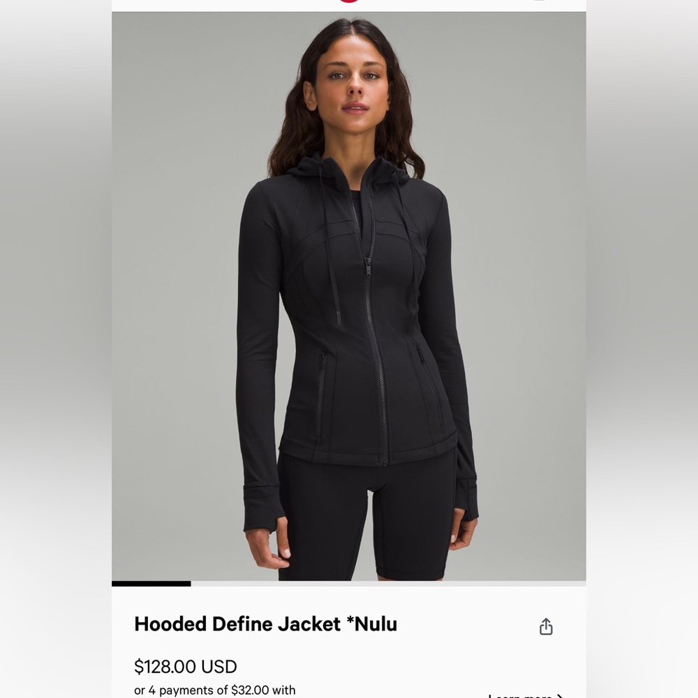 Lululemon Hooded Define Jacket - sz 6